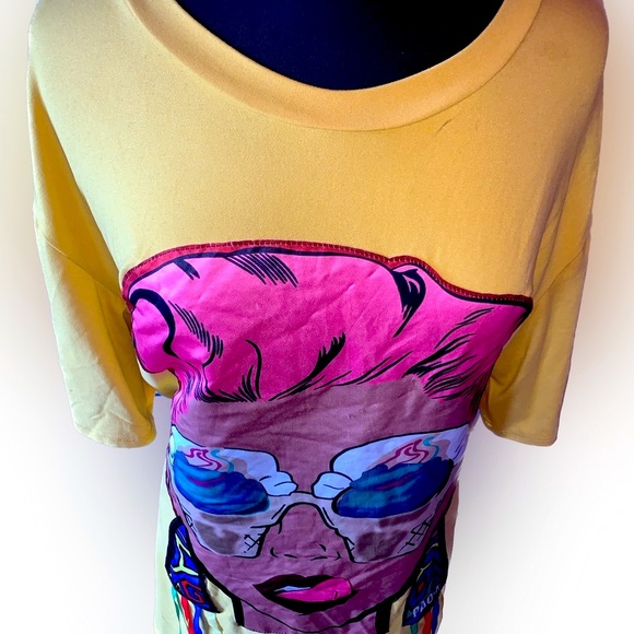FACE PRINT T-SHIRT DRESS  fit Size Medium-3X - Picture 11 of 12